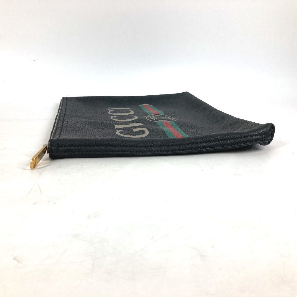 GUCCI Clutch bag 500981 leather black logo mens Used Authentic