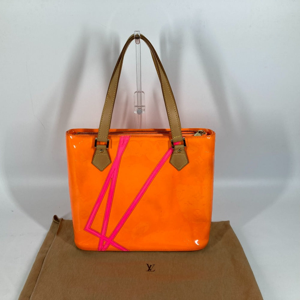 LOUIS VUITTON Shoulder Bag M91935 Monogram Vernis Canvas Orange Monogram Vernis Fluo Houston Women Used Authentic