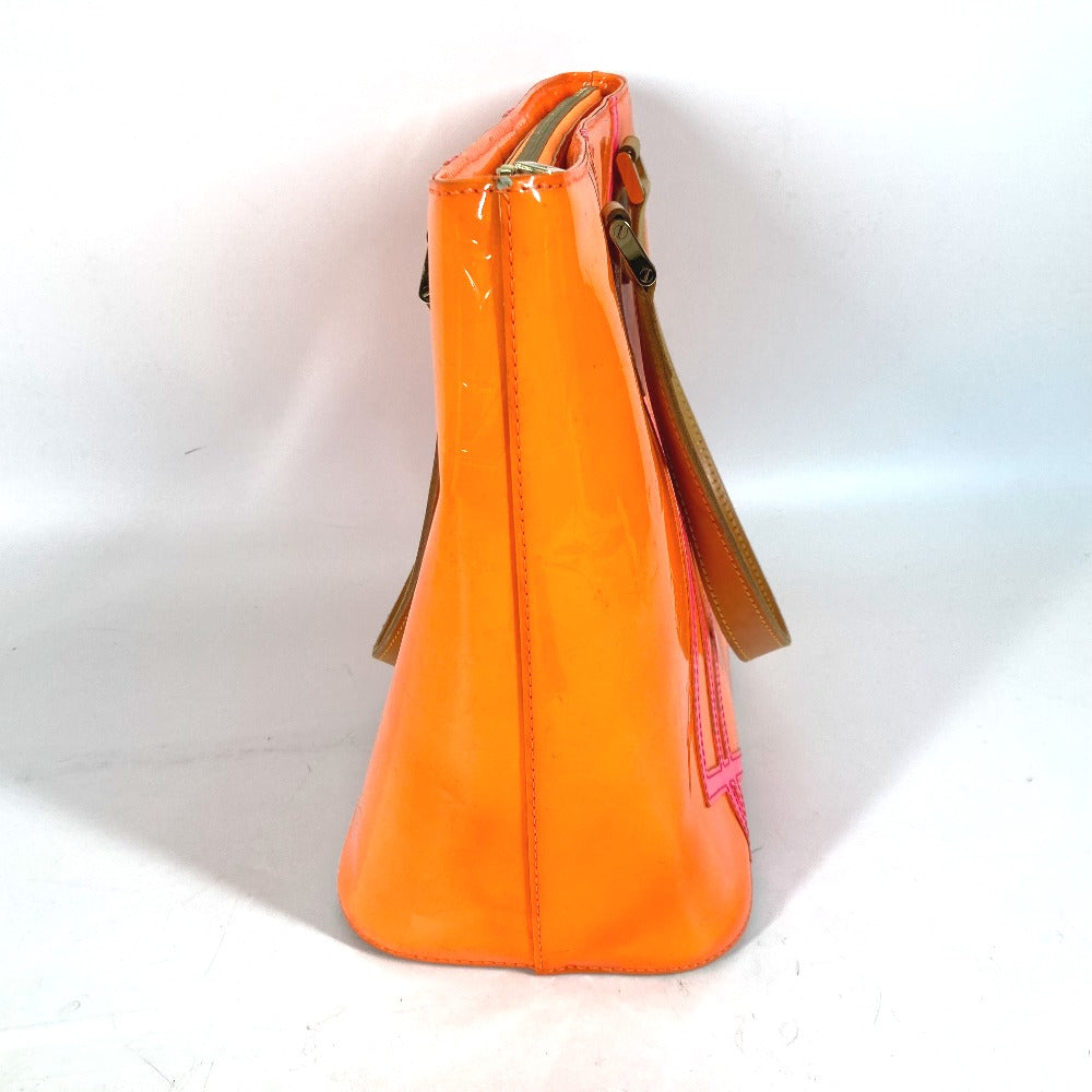 LOUIS VUITTON Shoulder Bag M91935 Monogram Vernis Canvas Orange Monogram Vernis Fluo Houston Women Used Authentic