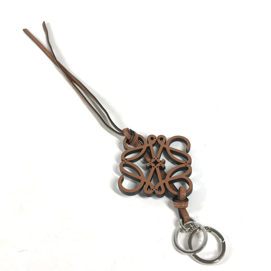 LOEWE charm C621232X83 leather black Bag Charm Key Holder anagram Women Used Authentic