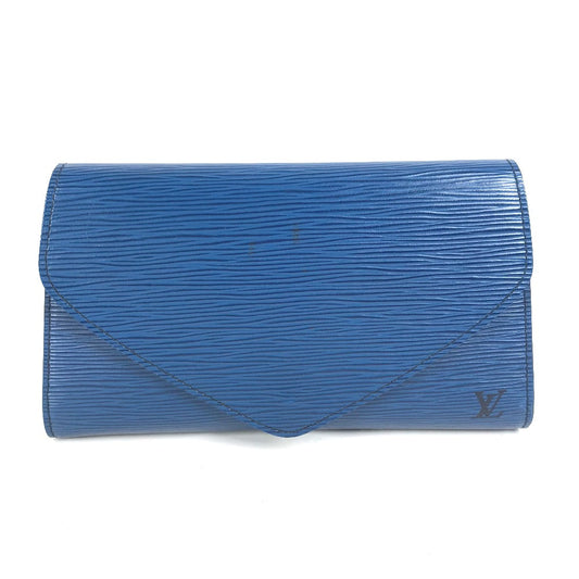 LOUIS VUITTON Clutch bag M52635 Epi Leather blue Epi Art deco Women Used Authentic