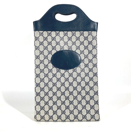 GUCCI Handbag PVC / Leather Navy Old Gucci GG plus Women Used Authentic