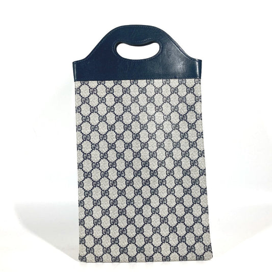 GUCCI Handbag PVC / Leather Navy Old Gucci GG plus Women Used Authentic