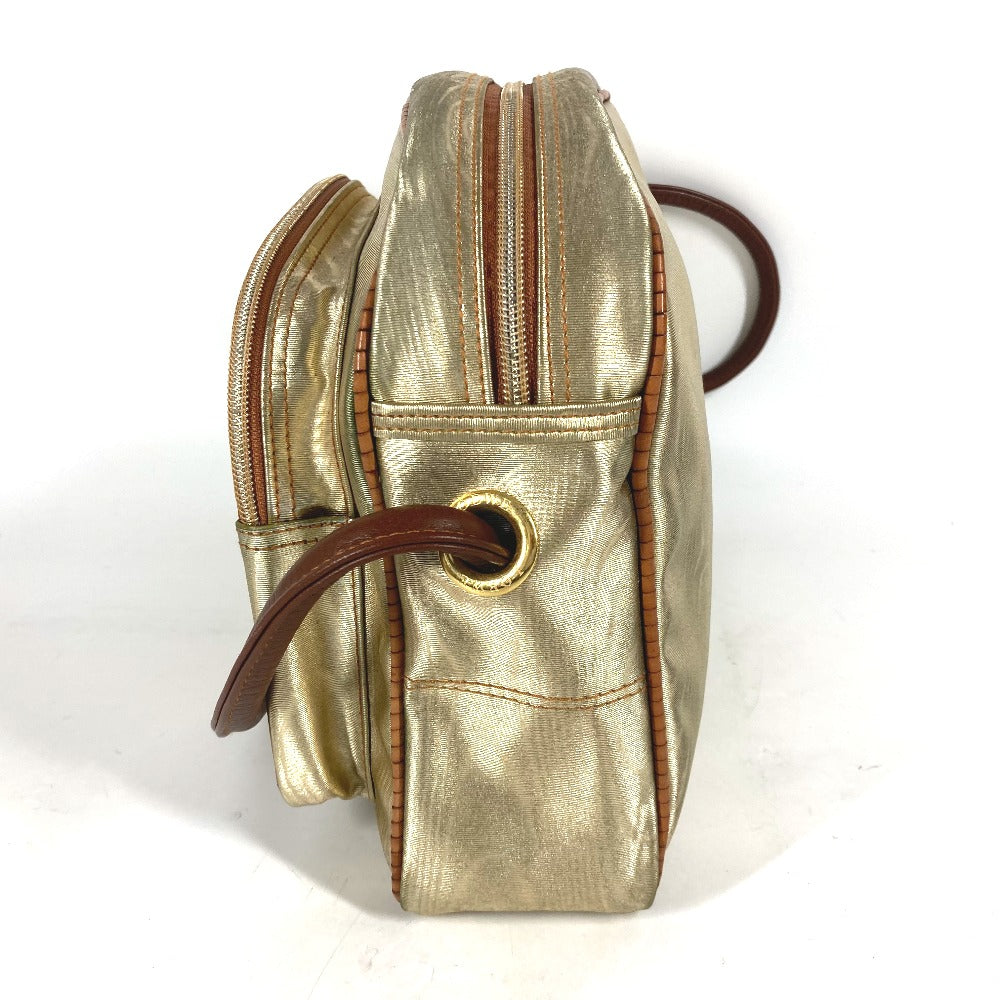 LOEWE Shoulder Bag Leather, Canvas gold vintage anagram Women Used Authentic
