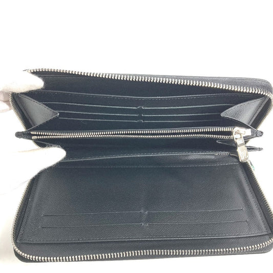 LOUIS VUITTON Long Wallet Purse M30056 Taiga Leather black Taiga Zippy Organizer NM mens Used Authentic