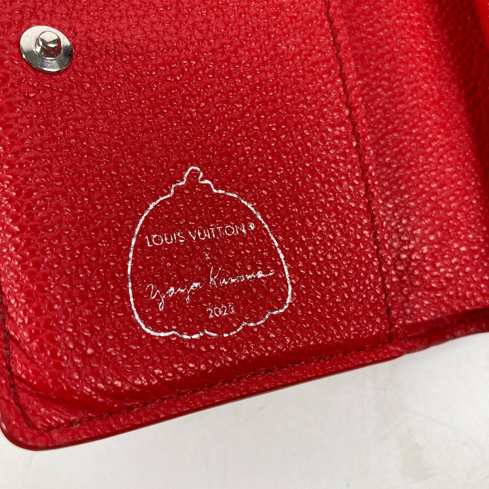 LOUIS VUITTON Folded wallet M82103 leather Red Kusama Yayoi Collaboration LVxYK Portefeuille Claire Women Used Authentic