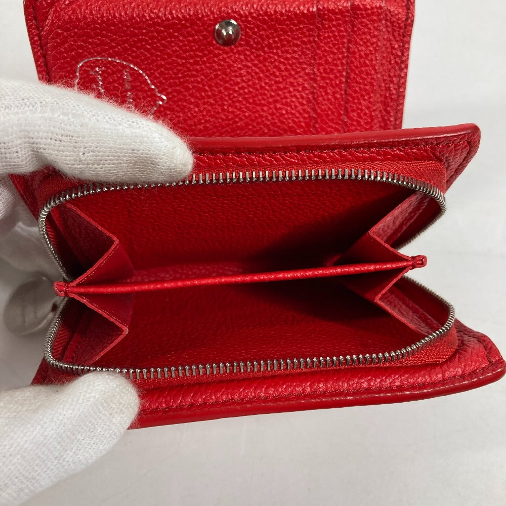 LOUIS VUITTON Folded wallet M82103 leather Red Kusama Yayoi Collaboration LVxYK Portefeuille Claire Women Used Authentic