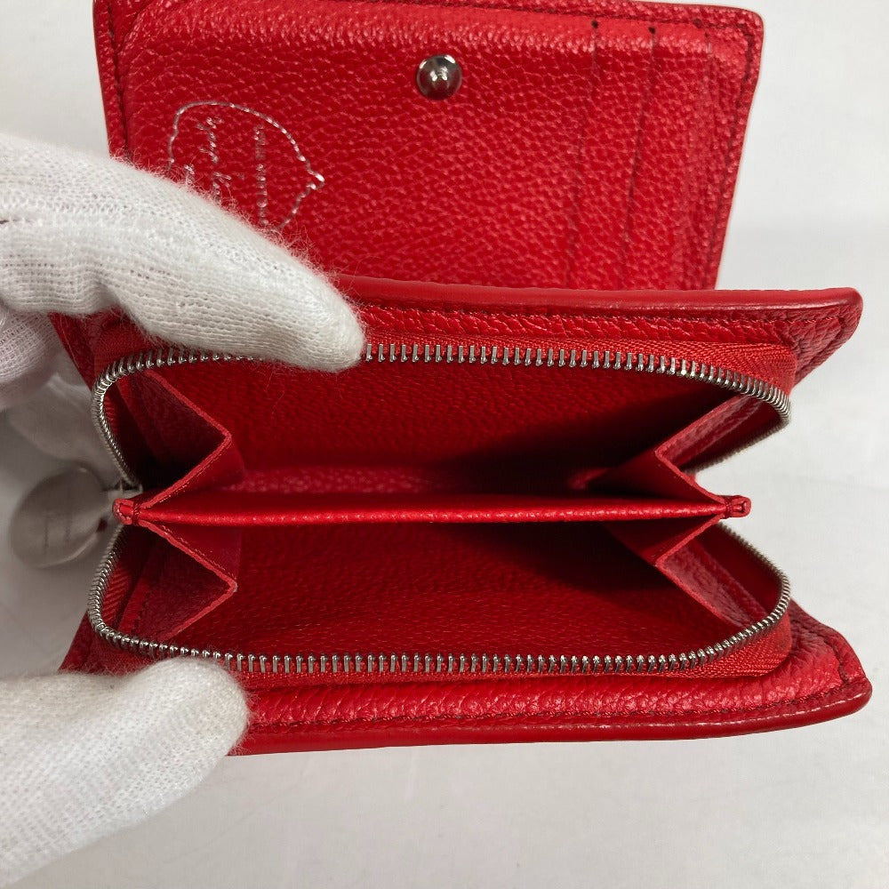 LOUIS VUITTON Folded wallet M82103 leather Red Kusama Yayoi Collaboration LVxYK Portefeuille Claire Women Used Authentic