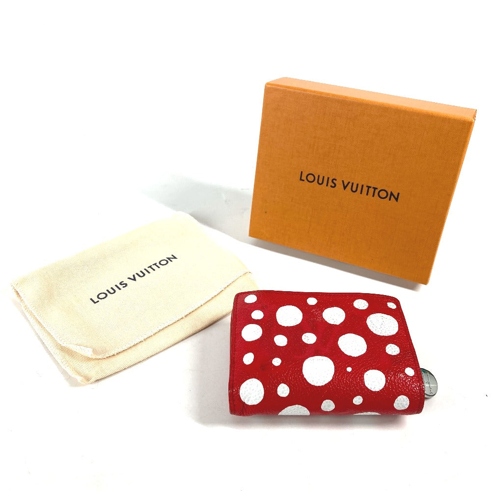 LOUIS VUITTON Folded wallet M82103 leather Red Kusama Yayoi Collaboration LVxYK Portefeuille Claire Women Used Authentic