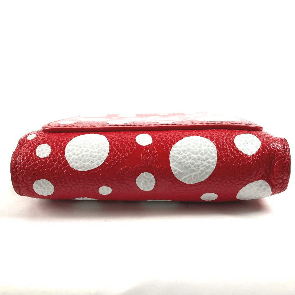 LOUIS VUITTON Folded wallet M82103 leather Red Kusama Yayoi Collaboration LVxYK Portefeuille Claire Women Used Authentic