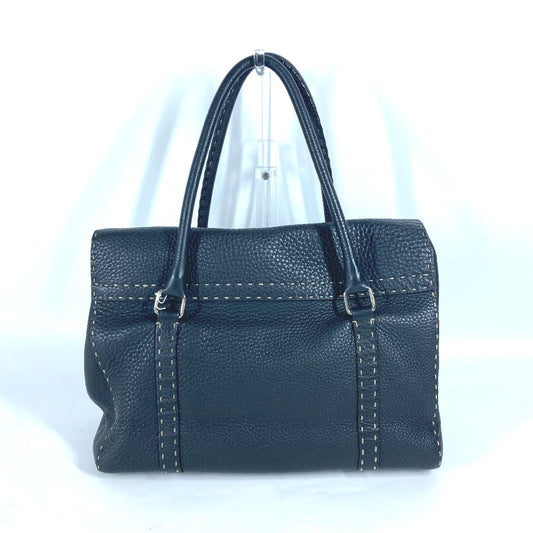 FENDI Shoulder Bag leather black vintage Celeria Women Used Authentic