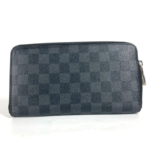 LOUIS VUITTON Long Wallet Purse N63077 Damier Grafitto Canvas black Damier Grafitte Zippy Organizer Women Used Authentic