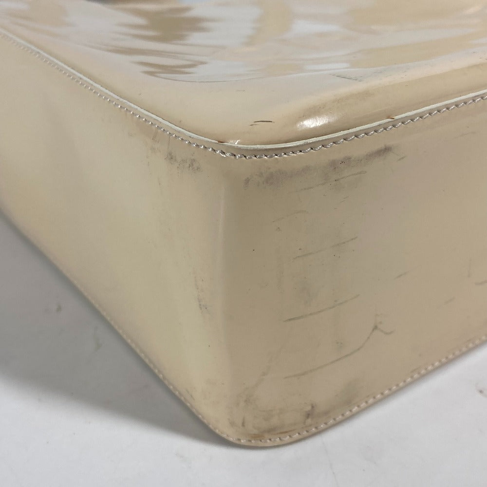 CHANEL Shoulder Bag Patent leather Ivorytype logo Women Used Authentic