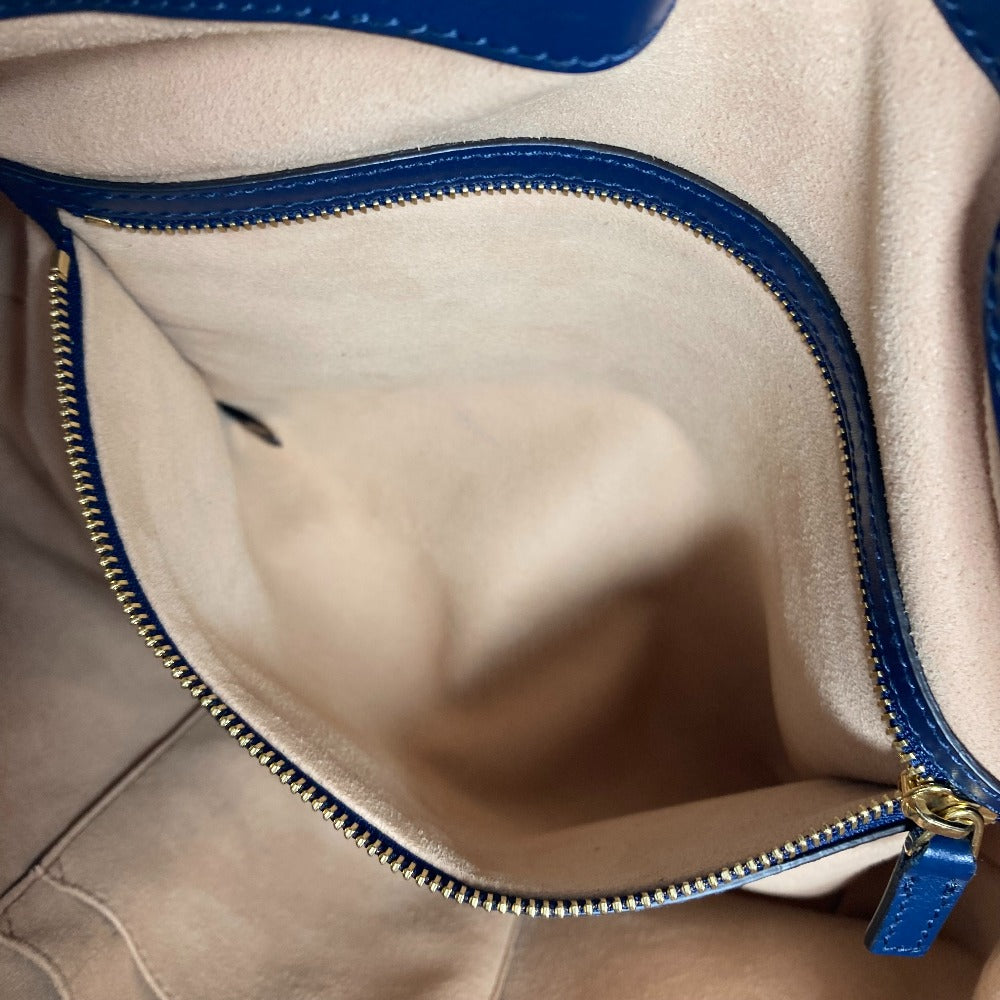 GUCCI Handbag 428226 Sima leather blue Signature Guccisima GG mens Used Authentic