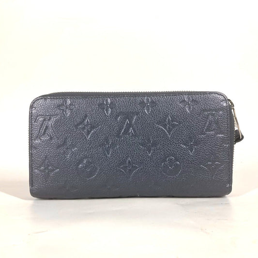 LOUIS VUITTON Long Wallet Purse M80958 Monogram Ann Platt Leather blue Monogram Ann Platt Zippy wallet Women Used Authentic