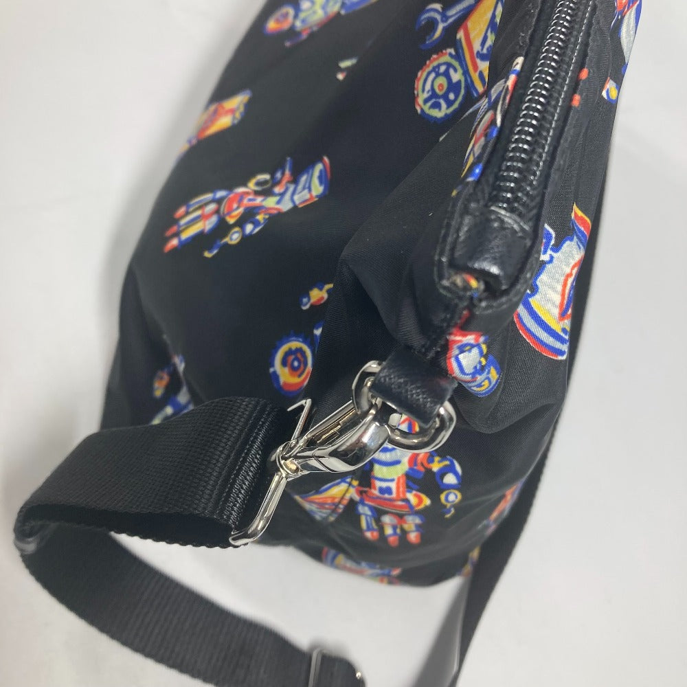 PRADA Tote Bag Nylon black Shoulder Bag Crossbody robot mens Used Authentic