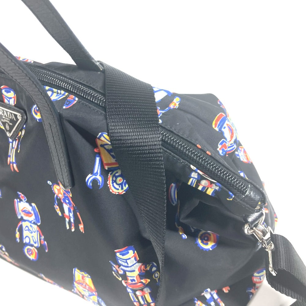 PRADA Tote Bag Nylon black Shoulder Bag Crossbody robot mens Used Authentic
