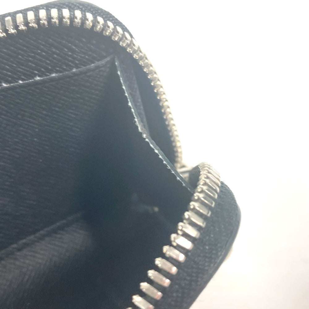 LOUIS VUITTON Coin case M63375 Taiga Leather black Taiga Portemonejour mens Used Authentic