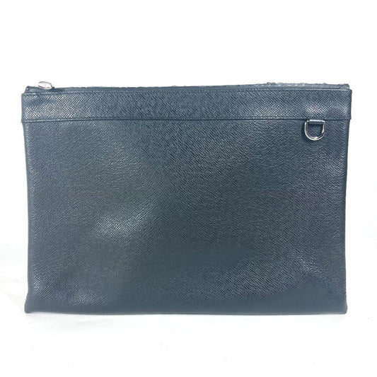 LOUIS VUITTON Clutch bag M30086 Taiga Leather black Taiga Pochette Apollo mens Used Authentic