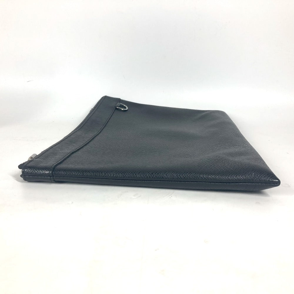 LOUIS VUITTON Clutch bag M30086 Taiga Leather black Taiga Pochette Apollo mens Used Authentic