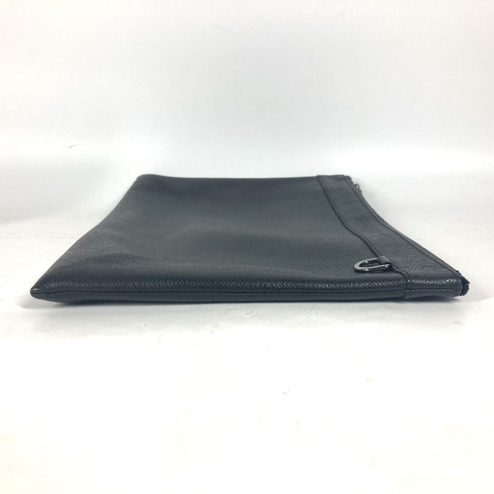 LOUIS VUITTON Clutch bag M30086 Taiga Leather black Taiga Pochette Apollo mens Used Authentic