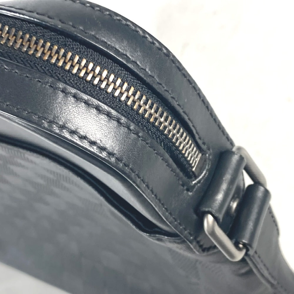LOUIS VUITTON Shoulder Bag N23355 Damier Anfini Leather black Damier Anfini Pochette District mens Used Authentic