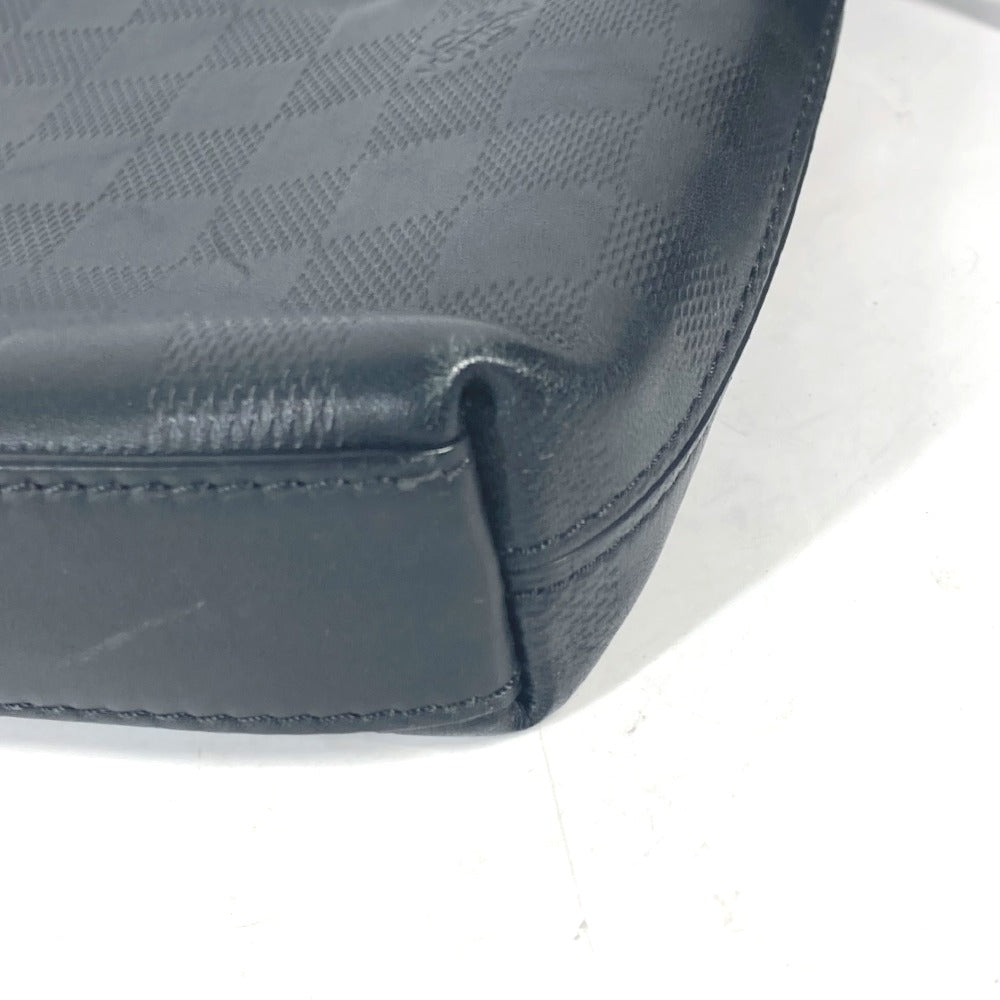 LOUIS VUITTON Shoulder Bag N23355 Damier Anfini Leather black Damier Anfini Pochette District mens Used Authentic