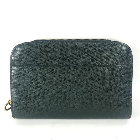 LOUIS VUITTON business bag M30184 Taiga Leather green Taiga Baikal mens Used Authentic