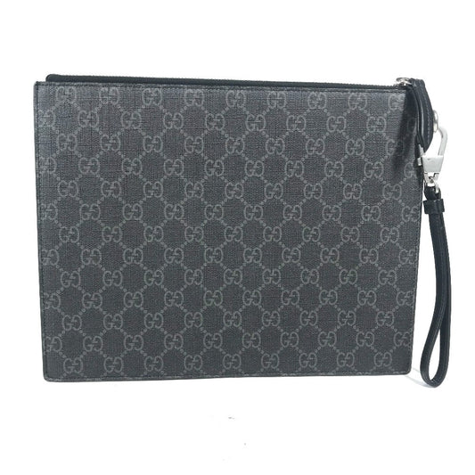 GUCCI Clutch bag 547084 GG Supreme canvas, leather black GG Supreme BESTIARY unisex(Unisex) Used Authentic