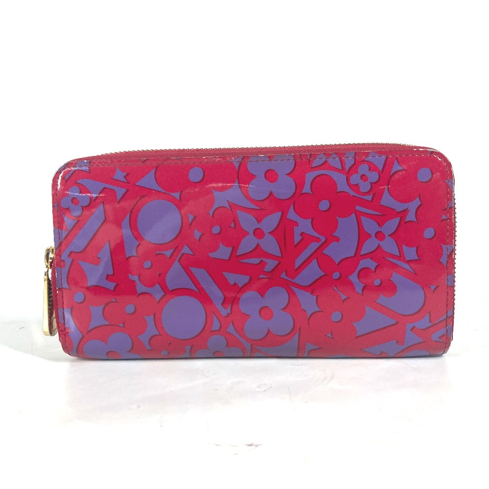 LOUIS VUITTON Long Wallet Purse M90123 Patent leather pink Vernis suite monogram Zippy wallet Women Used Authentic