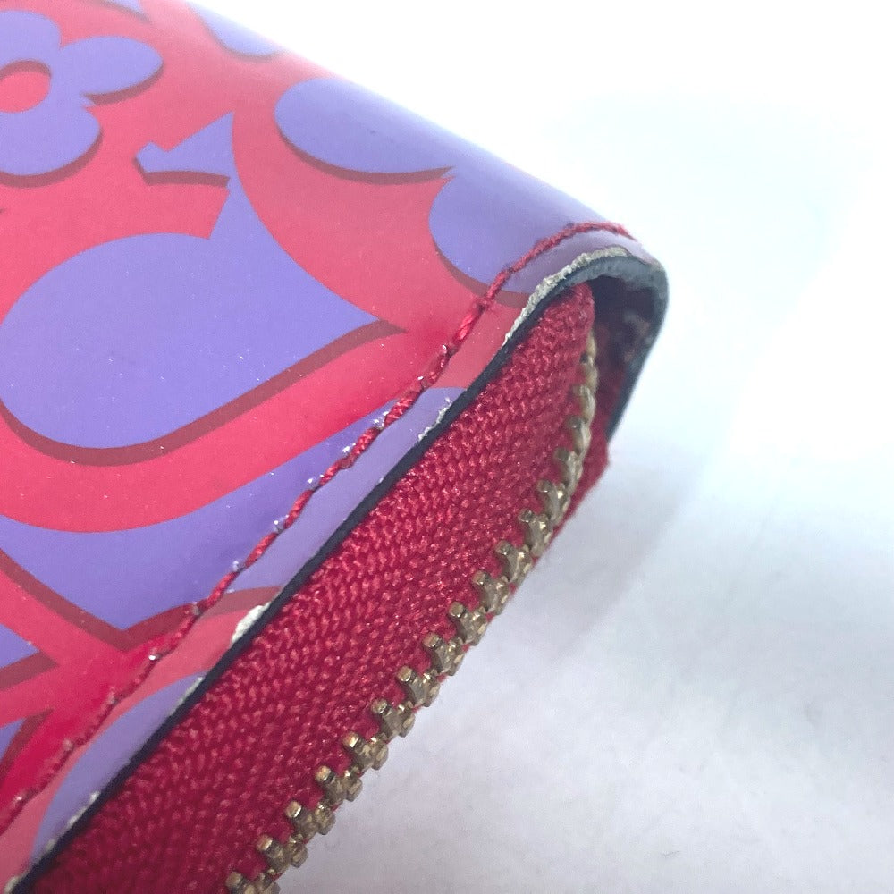 LOUIS VUITTON Long Wallet Purse M90123 Patent leather pink Vernis suite monogram Zippy wallet Women Used Authentic