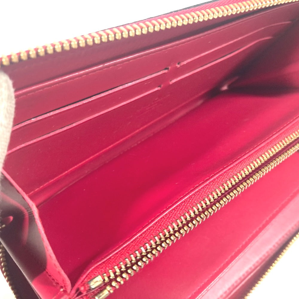 LOUIS VUITTON Long Wallet Purse M90123 Patent leather pink Vernis suite monogram Zippy wallet Women Used Authentic