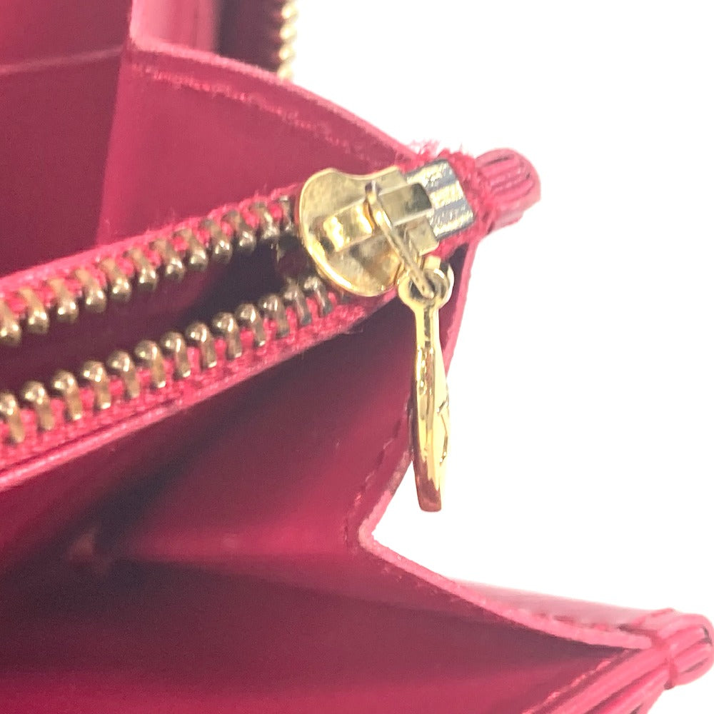 LOUIS VUITTON Long Wallet Purse M90123 Patent leather pink Vernis suite monogram Zippy wallet Women Used Authentic