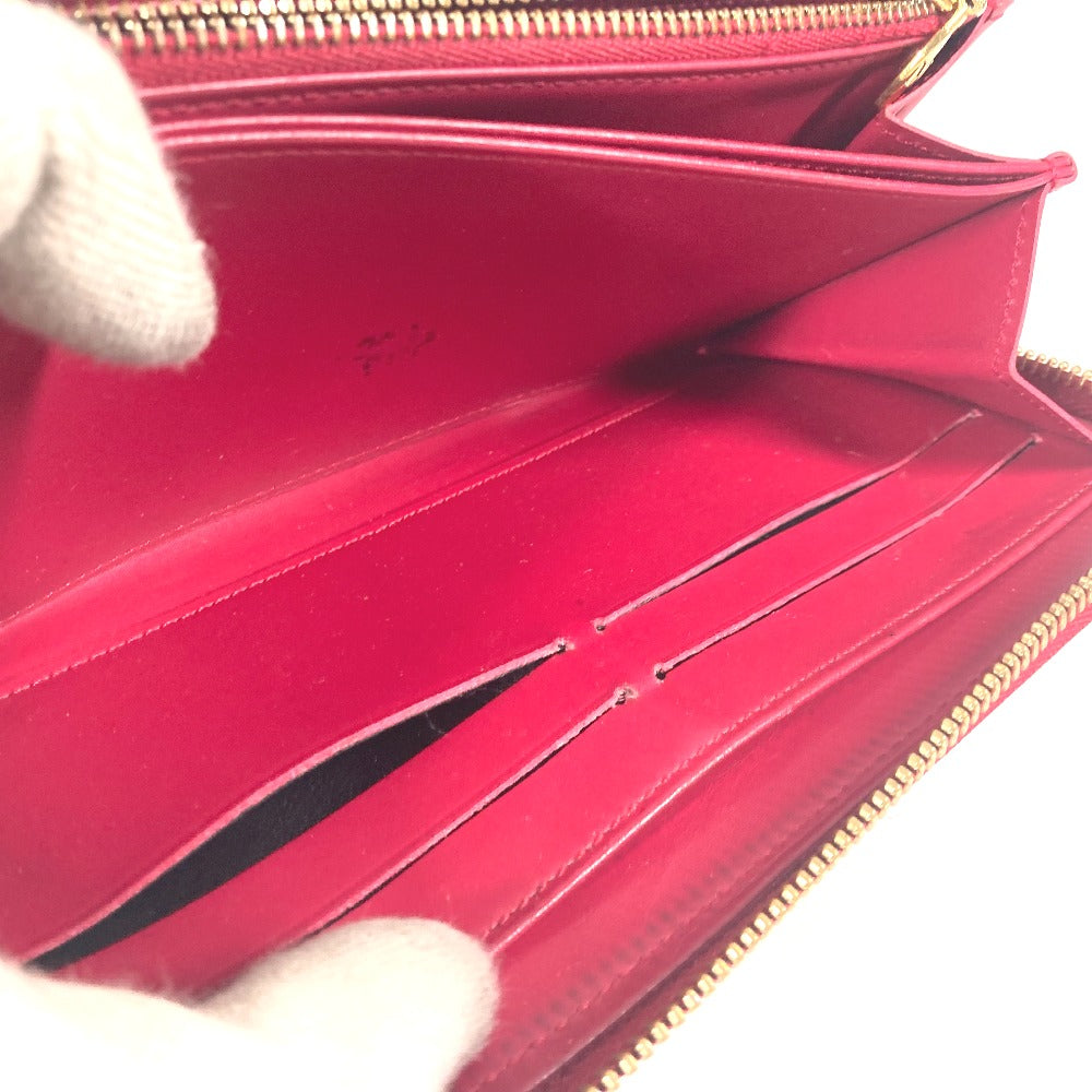 LOUIS VUITTON Long Wallet Purse M90123 Patent leather pink Vernis suite monogram Zippy wallet Women Used Authentic