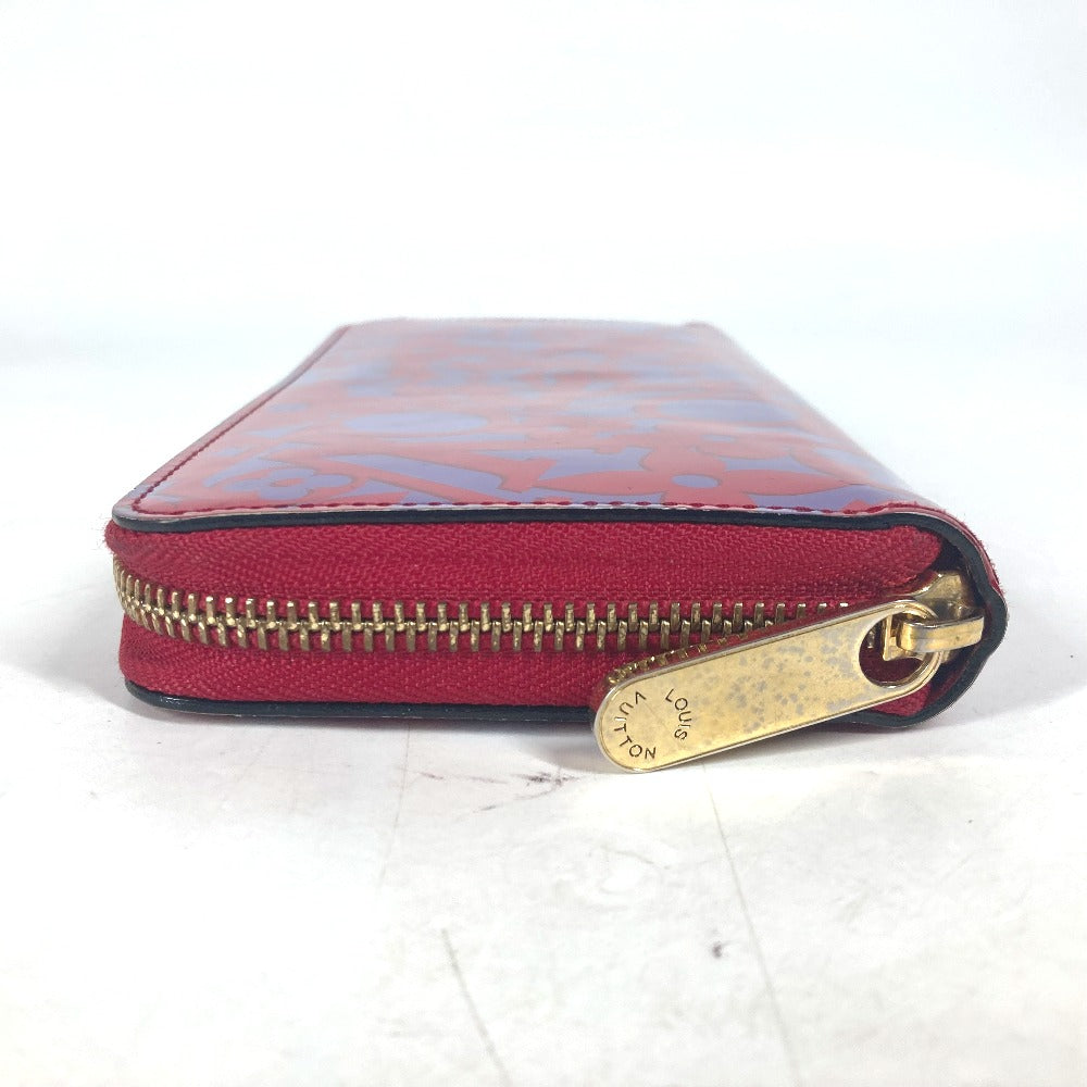 LOUIS VUITTON Long Wallet Purse M90123 Patent leather pink Vernis suite monogram Zippy wallet Women Used Authentic