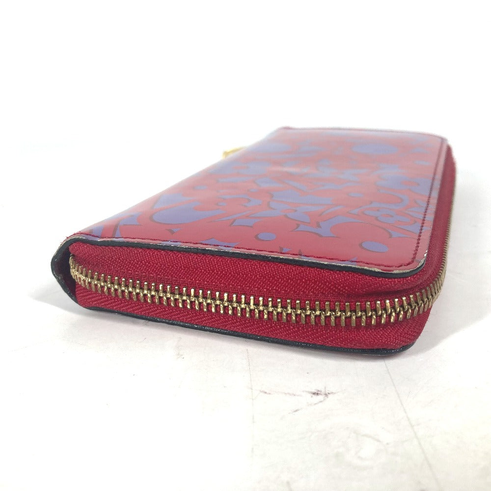 LOUIS VUITTON Long Wallet Purse M90123 Patent leather pink Vernis suite monogram Zippy wallet Women Used Authentic