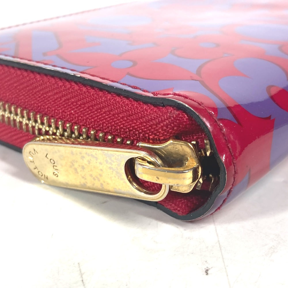 LOUIS VUITTON Long Wallet Purse M90123 Patent leather pink Vernis suite monogram Zippy wallet Women Used Authentic