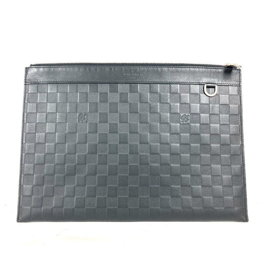 LOUIS VUITTON Clutch bag N60112 Damier Anfini Leather black Damier Anfini Pochette Discovery