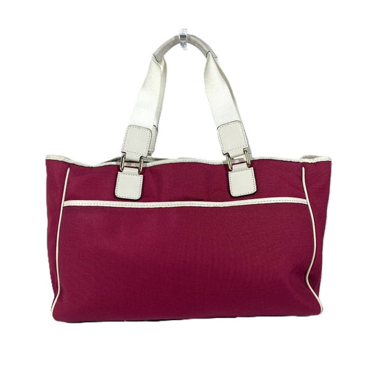 GUCCI Shoulder Bag 264216 Leather/nylon jacquard pink GG charm logo Women Used Authentic