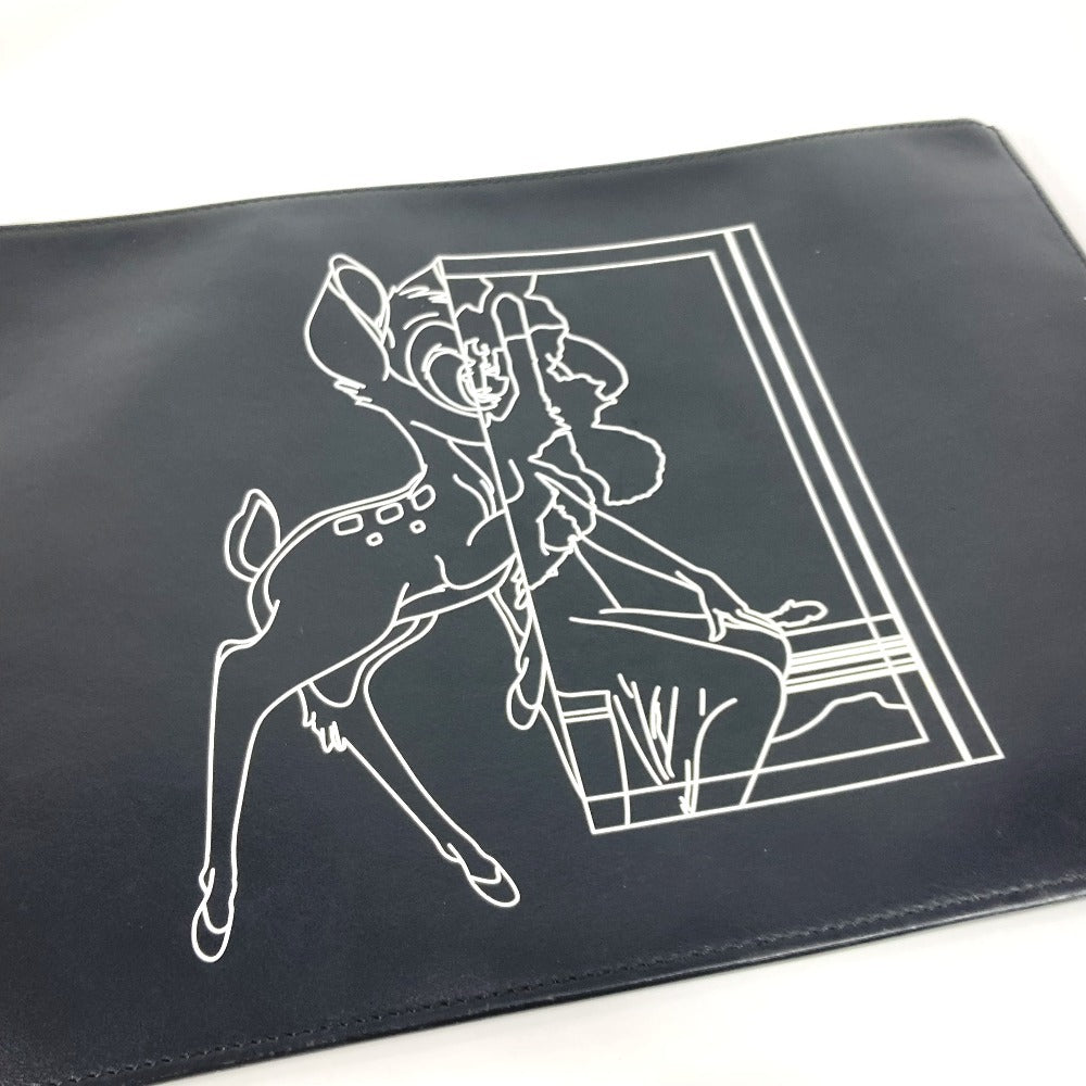 Givenchy Clutch bag leather black Disney DISNEY BAMBI unisex(Unisex) Used Authentic