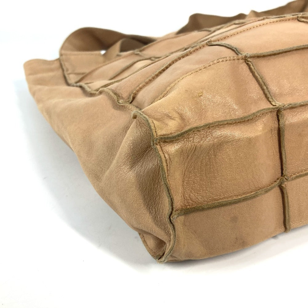 CHANEL Shoulder Bag leather beige vintage Chocolate bar Women Used Authentic