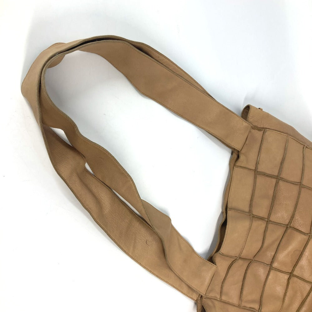 CHANEL Shoulder Bag leather beige vintage Chocolate bar Women Used Authentic