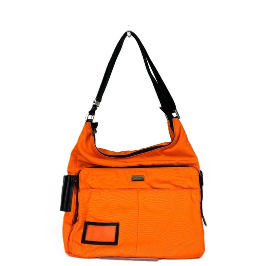 GUCCI Shoulder Bag 019�E0312 Nylon canvas, leather Orange logo unisex(Unisex) Used Authentic