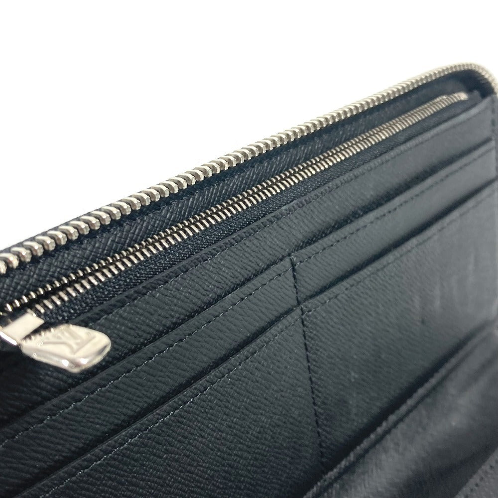LOUIS VUITTON Long Wallet Purse M30731 Taiga Leather black Taiga Trio Color Zippy Wallet Vertical unisex(Unisex) Used Authentic