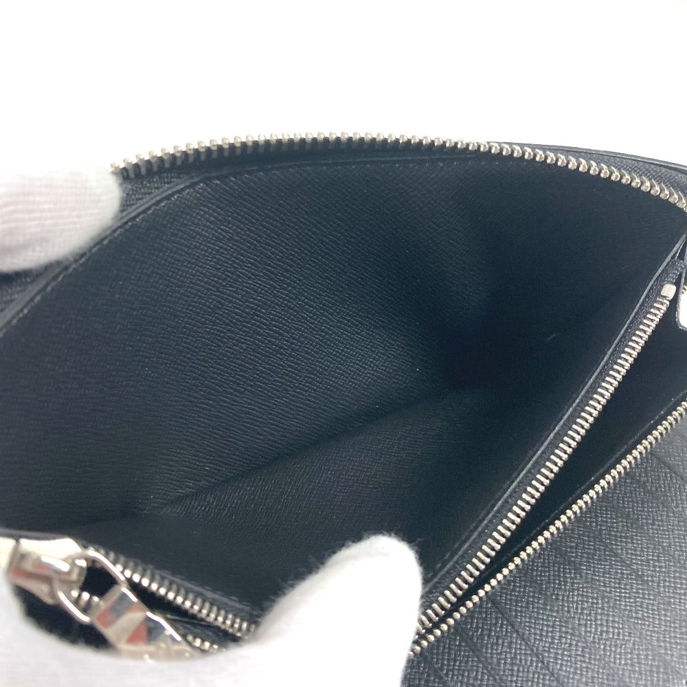 LOUIS VUITTON Long Wallet Purse M30731 Taiga Leather black Taiga Trio Color Zippy Wallet Vertical unisex(Unisex) Used Authentic