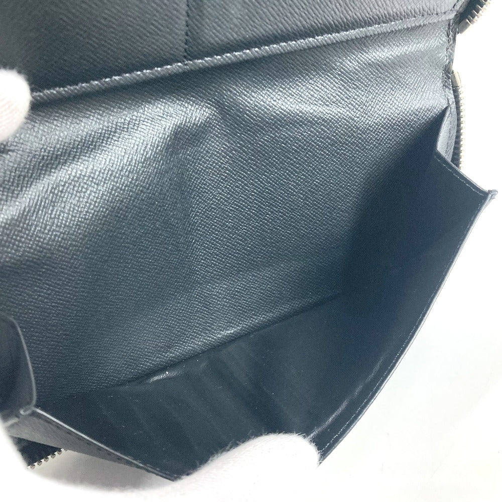 LOUIS VUITTON Long Wallet Purse M30731 Taiga Leather black Taiga Trio Color Zippy Wallet Vertical unisex(Unisex) Used Authentic