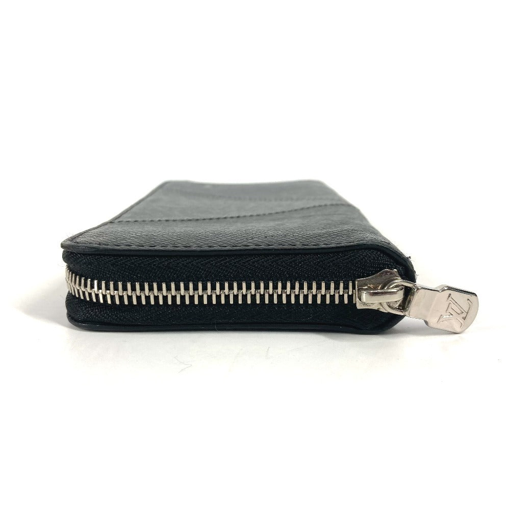 LOUIS VUITTON Long Wallet Purse M30731 Taiga Leather black Taiga Trio Color Zippy Wallet Vertical unisex(Unisex) Used Authentic