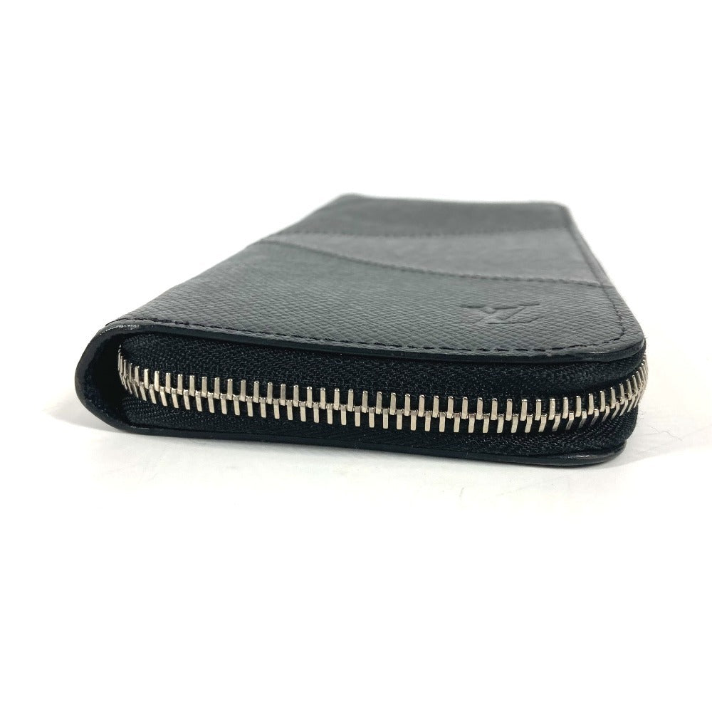 LOUIS VUITTON Long Wallet Purse M30731 Taiga Leather black Taiga Trio Color Zippy Wallet Vertical unisex(Unisex) Used Authentic