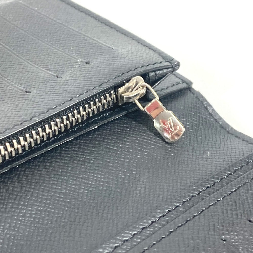LOUIS VUITTON Long Wallet Purse M30501 Taiga Leather black Taiga Portefeuille Blaza unisex(Unisex) Used Authentic