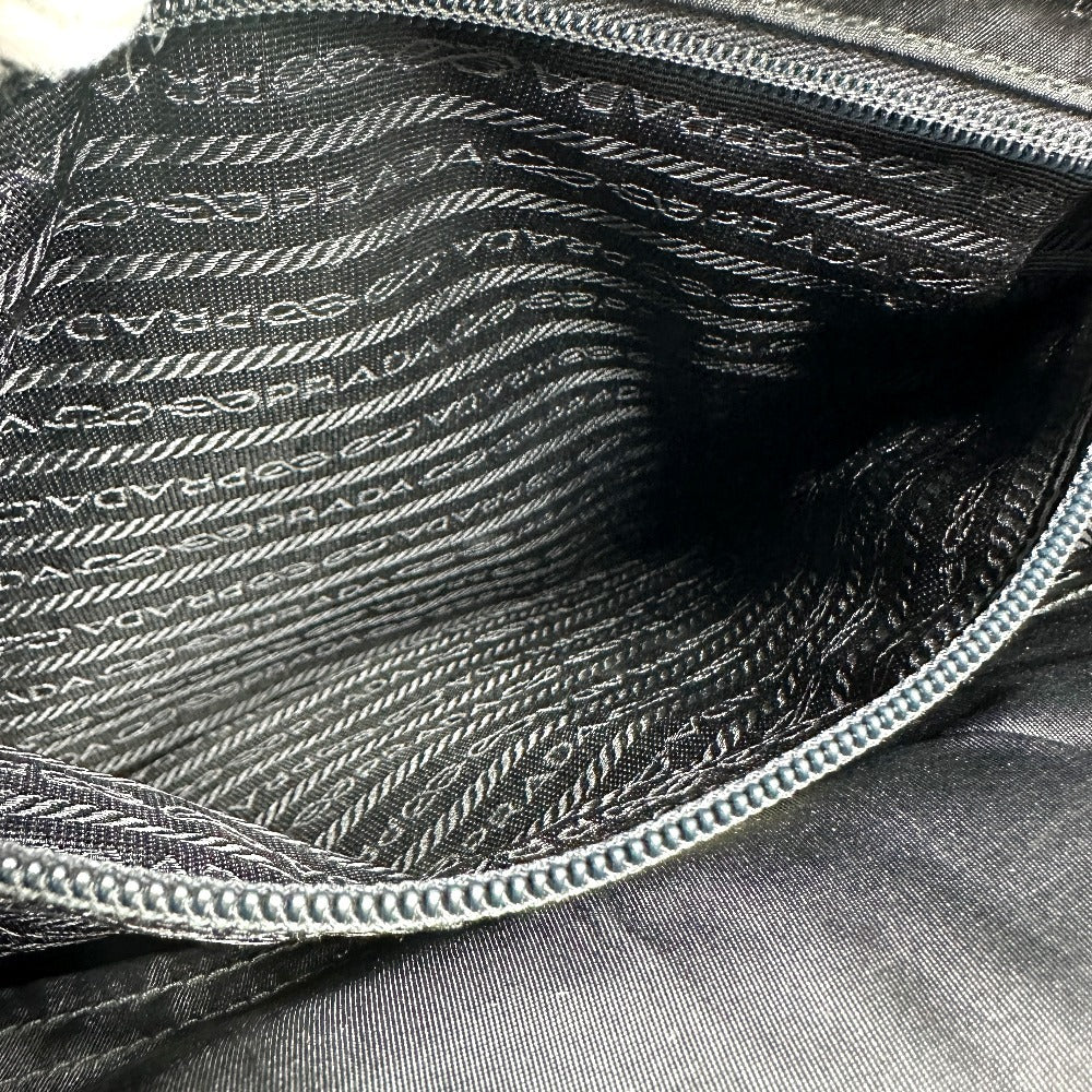 PRADA Handbag Nylon black Triangle logo plate Plat Stick handle unisex(Unisex) Used Authentic